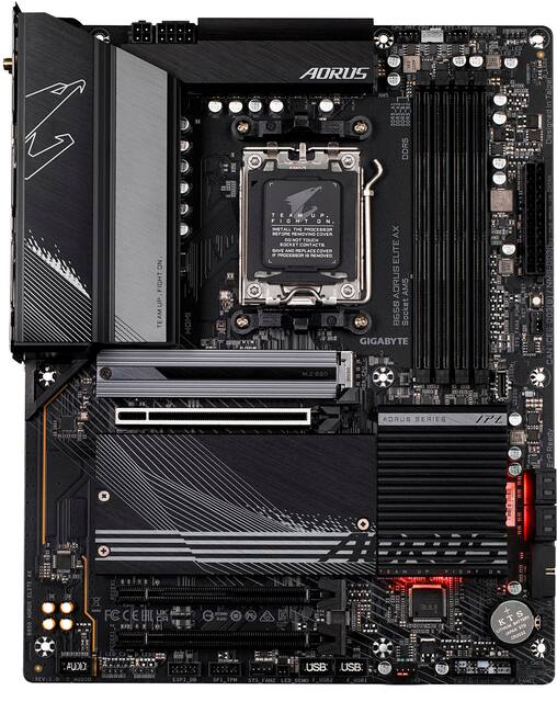 GIGABYTE - B650 AORUS ELITE AX (Socket AM5) AMD B650 ATX DDR5 Wi-Fi 6E Motherboard - Black