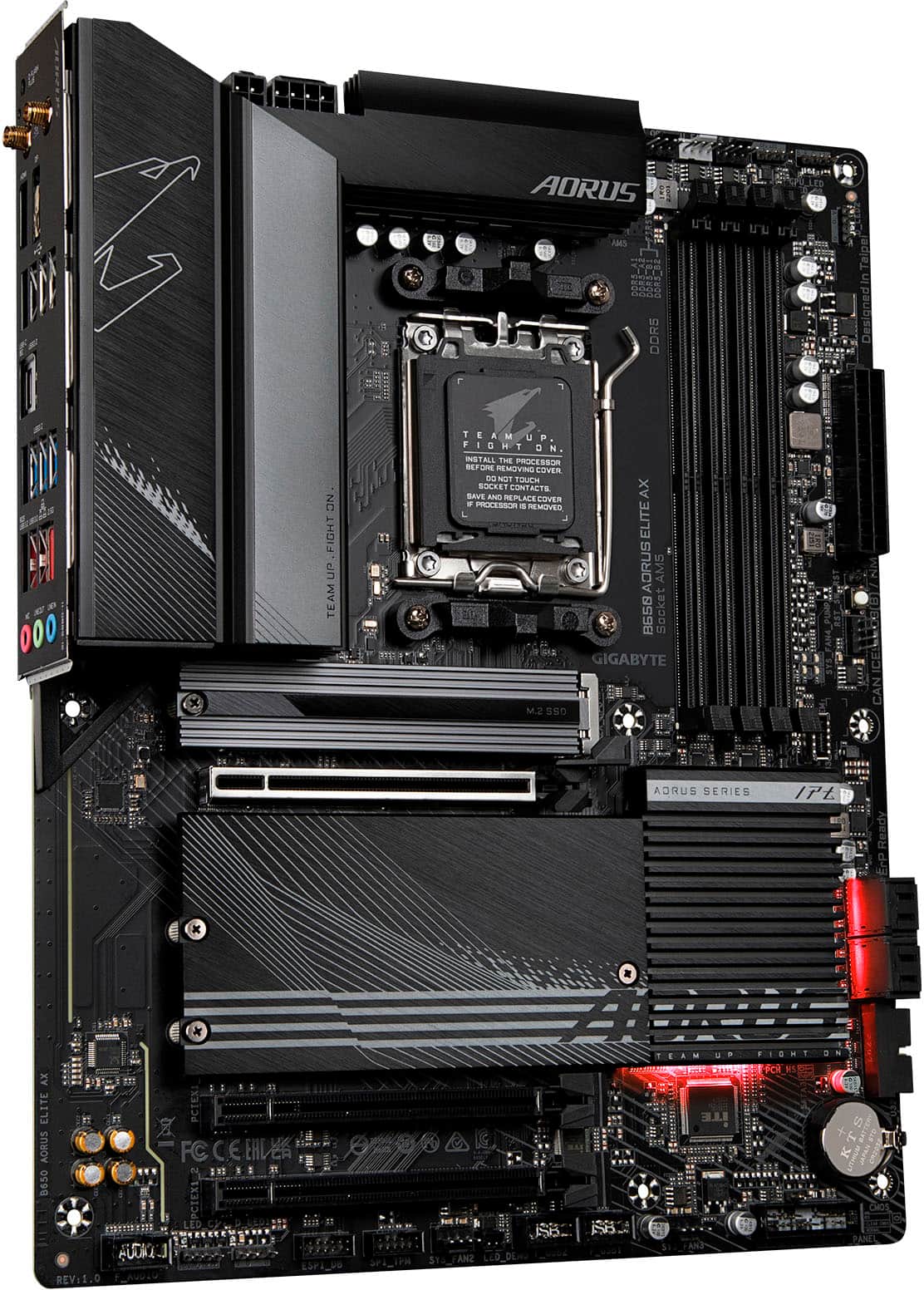 Alt View 13. GIGABYTE - GIGABYTE - B650 AORUS ELITE AX (Socket AM5) AMD B650 ATX DDR5 Wi-Fi 6E Motherboard - Black.