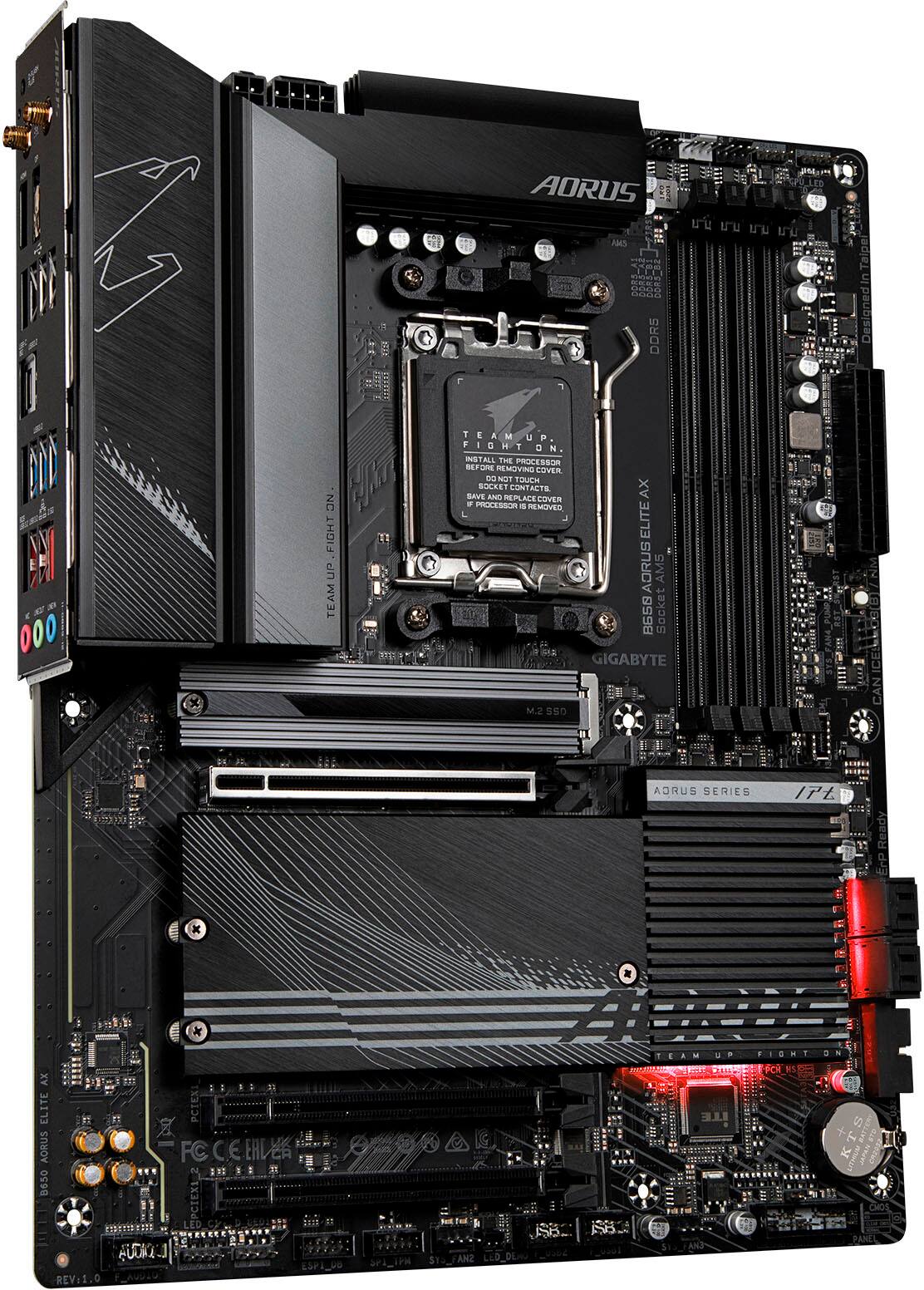 Alt View 13. GIGABYTE - GIGABYTE - B650 AORUS ELITE AX (Socket AM5) AMD B650 ATX DDR5 Wi-Fi 6E Motherboard - Black.