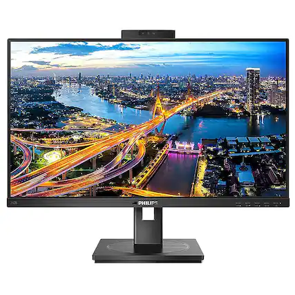 Front. Philips - 242B1H 23.8" IPS LCD FHD Monitor with Windows Hello Webcam - Black.