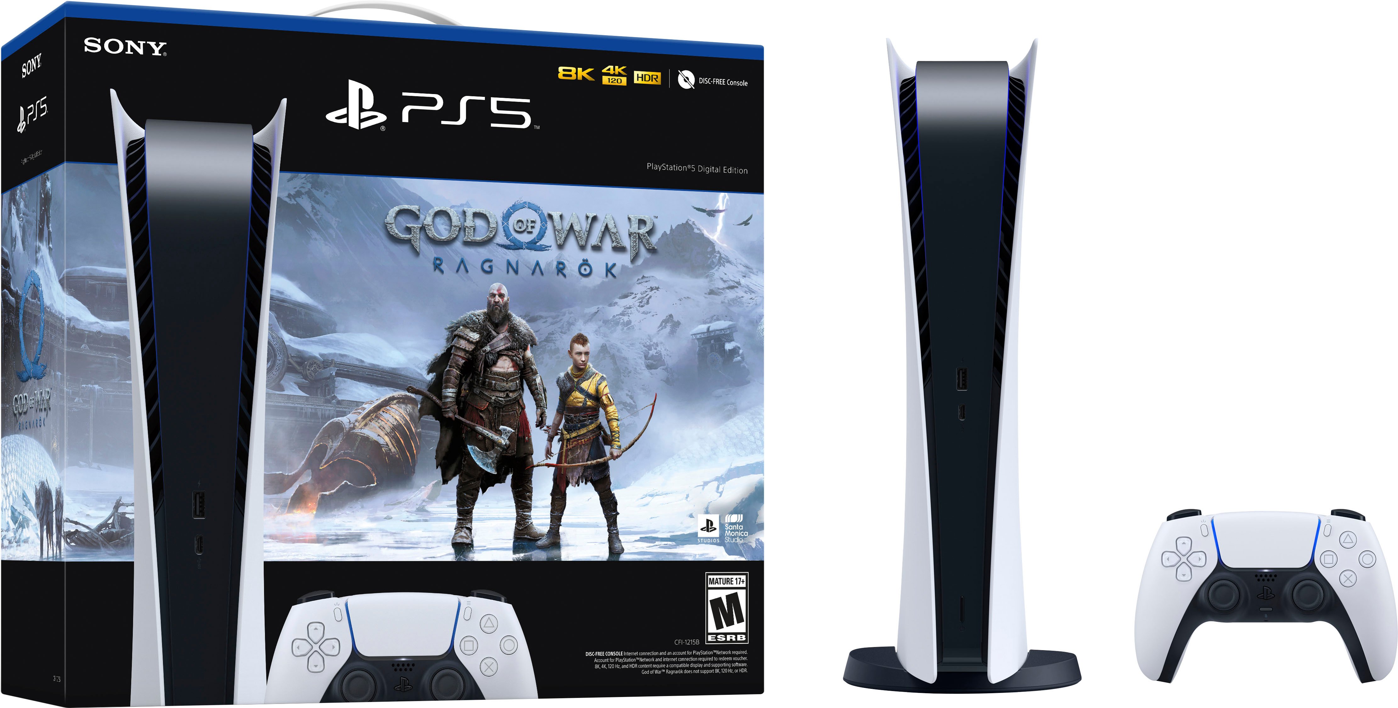 Sony PlayStation 5 Digital Edition God of War Ragnarök Console ...