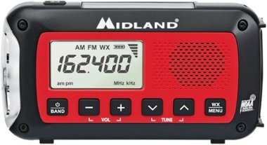 Midland - Emergency Crank Weather Alert Radio - Red/Black - Front_Zoom