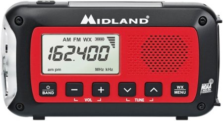 Midland - Emergency Crank Weather Alert Radio - Red/Black