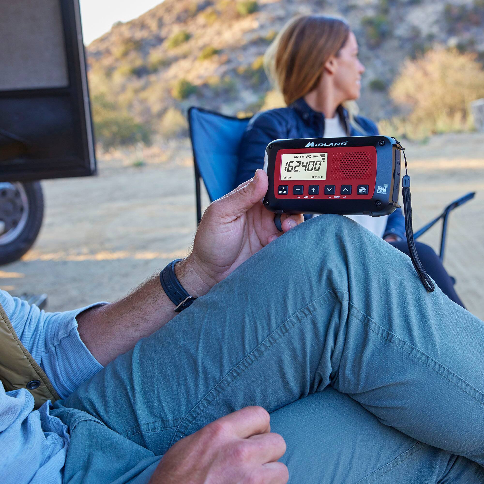 Alt View 13. Midland - Emergency Crank Weather Alert Radio - Red/Black.