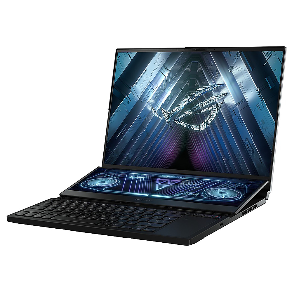 Left View: ASUS - Vivobook Pro 15 OLED K6502 15.6" Laptop - Intel Core i7 - Memory - NVIDIA GeForce RTX 3050 - 512 GB SSD - Quiet Blue