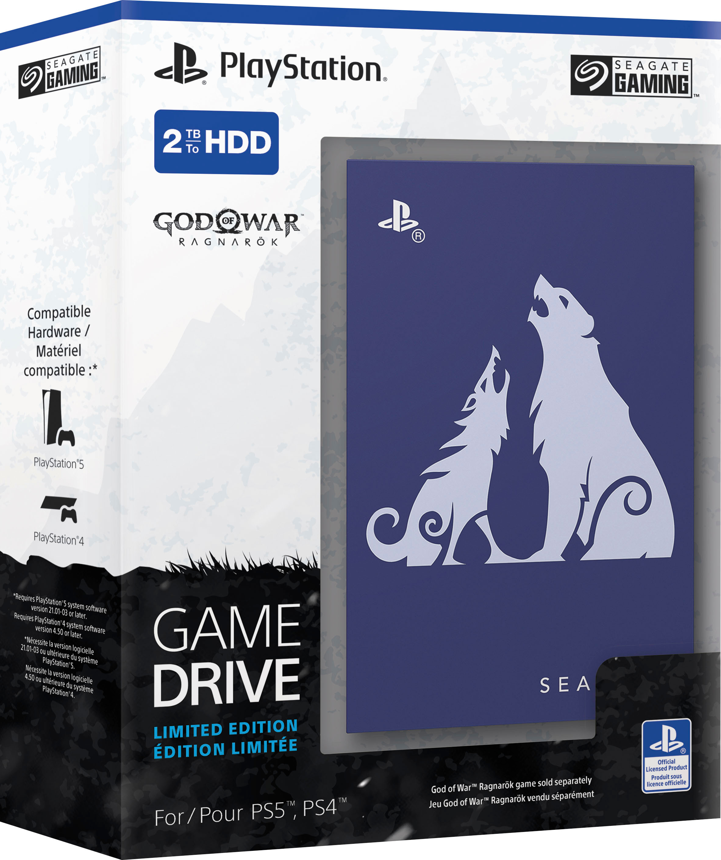 Seagate Game Drive for PlayStation STLV2000200 - God of War Ragnarök  Limited Edition - disque dur - 2 To - externe (portable) - USB 3.0 - pour  Sony PlayStation 4, Sony PlayStation