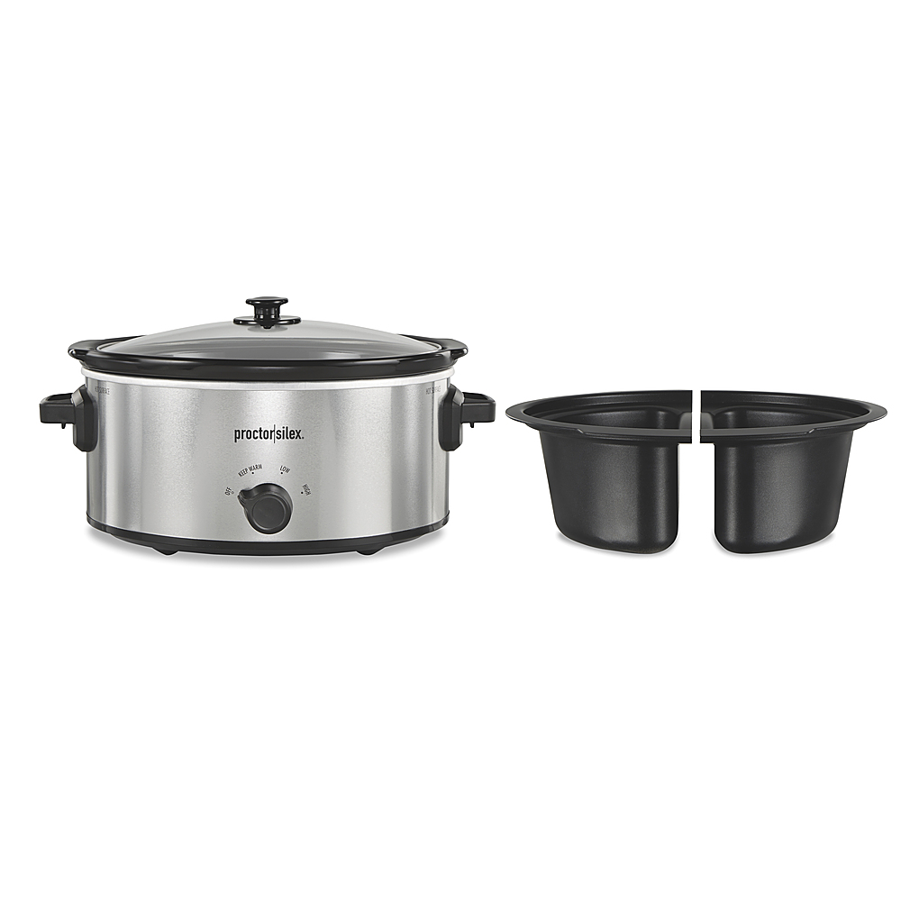 Proctor Silex 6 qt. Silver Slow Cooker with Double Dish 33563 - The Home  Depot