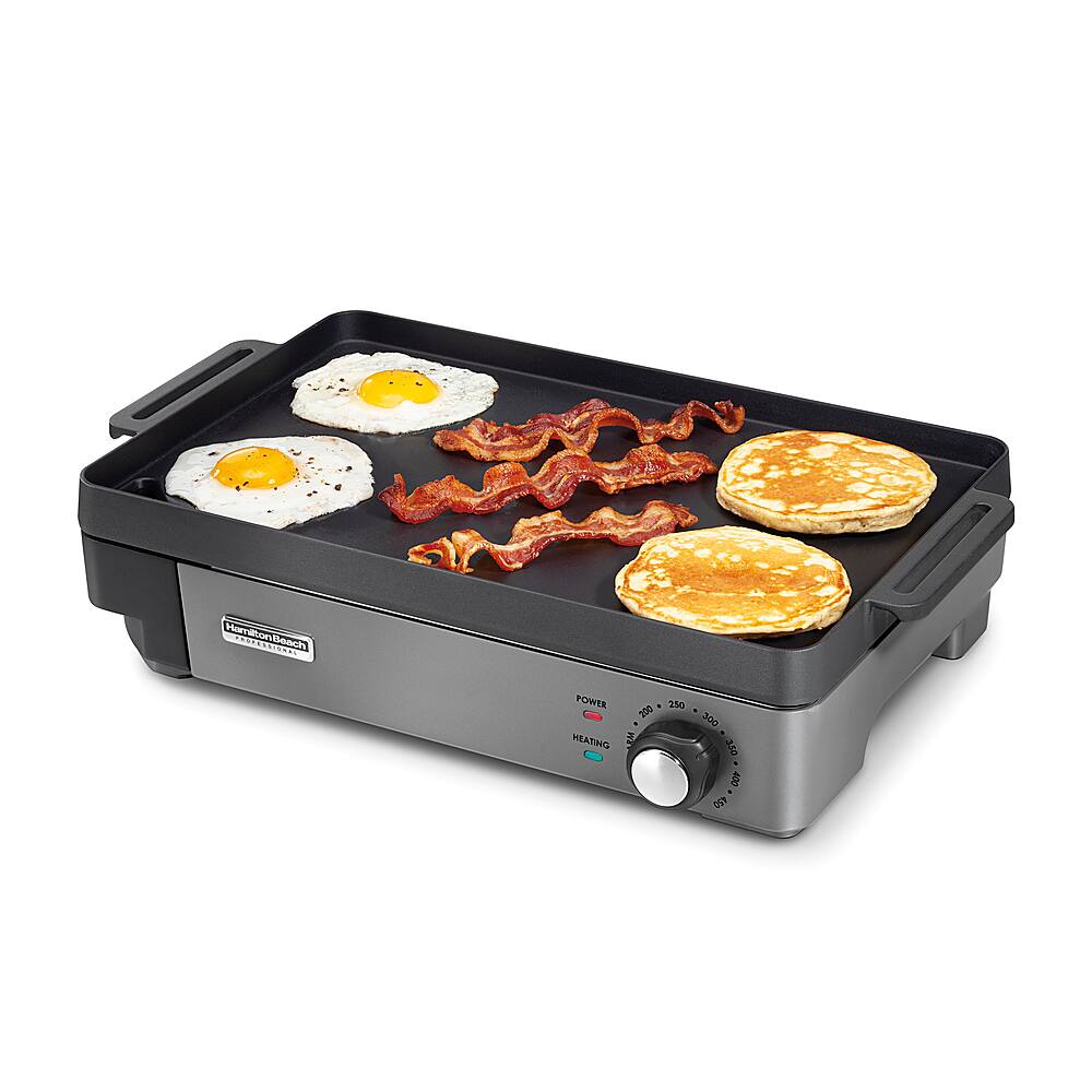 Alt View 14. Hamilton Beach - Professional Cast Iron Electric Grill - BLACK.