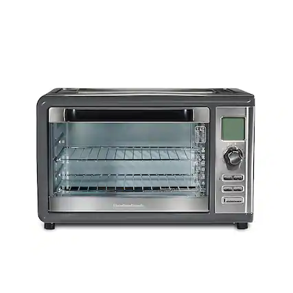 Front. Hamilton Beach - Sure-Crisp XL 1.12 Cu. Ft. Air Fryer Digital Toaster Oven - GREY.