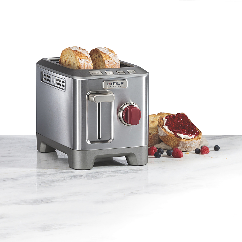 Wolf Gourmet 2-Slice Toaster with 1-Slice Toasting and Red Knob +