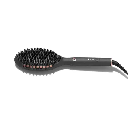 Angle. T3 - Edge Heated Smoothing & Straightening Brush for Styling - Metallic Graphite.