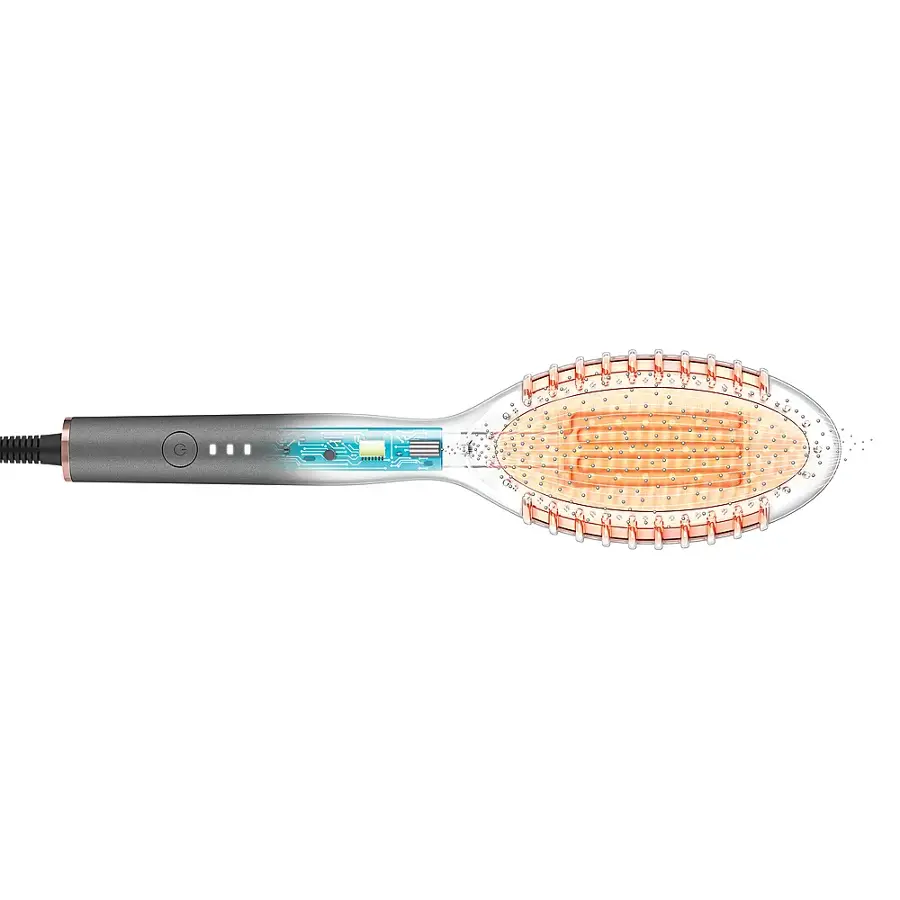Alt View 20. T3 - Edge Heated Smoothing & Straightening Brush for Styling - Metallic Graphite.