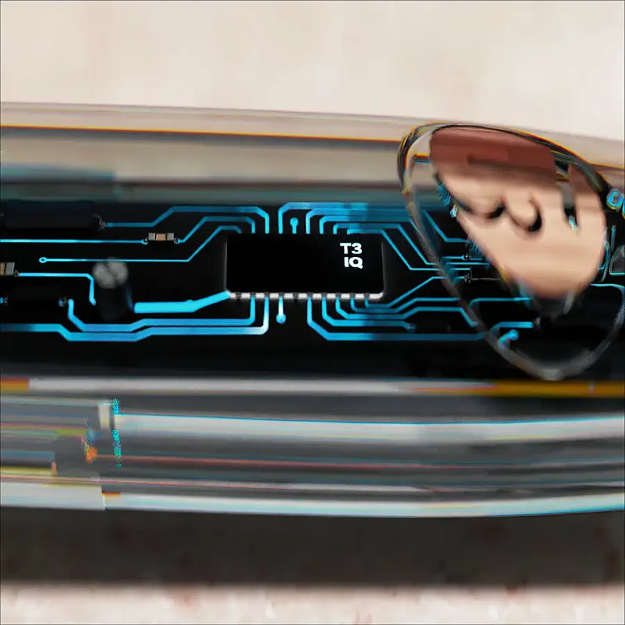 Alt View 21. T3 - Edge Heated Smoothing & Straightening Brush for Styling - Metallic Graphite.