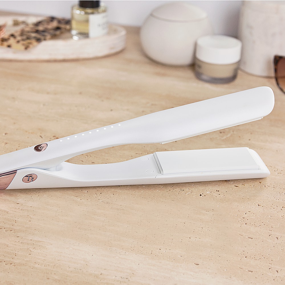 Alt View 22. T3 - Lucea 1.5” Professional Straightening & Styling Iron - White & Rose Gold.