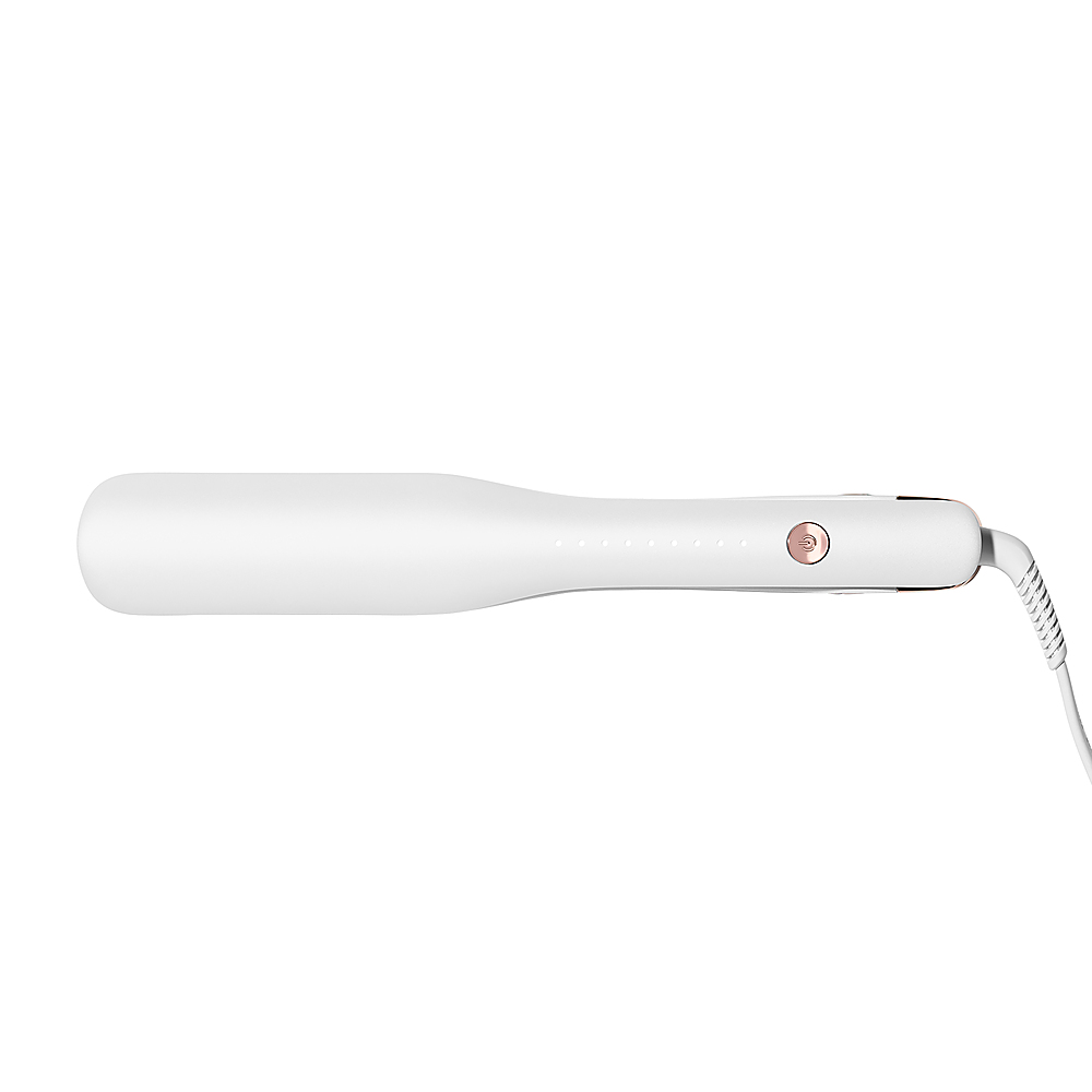 Left View: T3 - Lucea 1.5” Professional Straightening & Styling Iron - White & Rose Gold