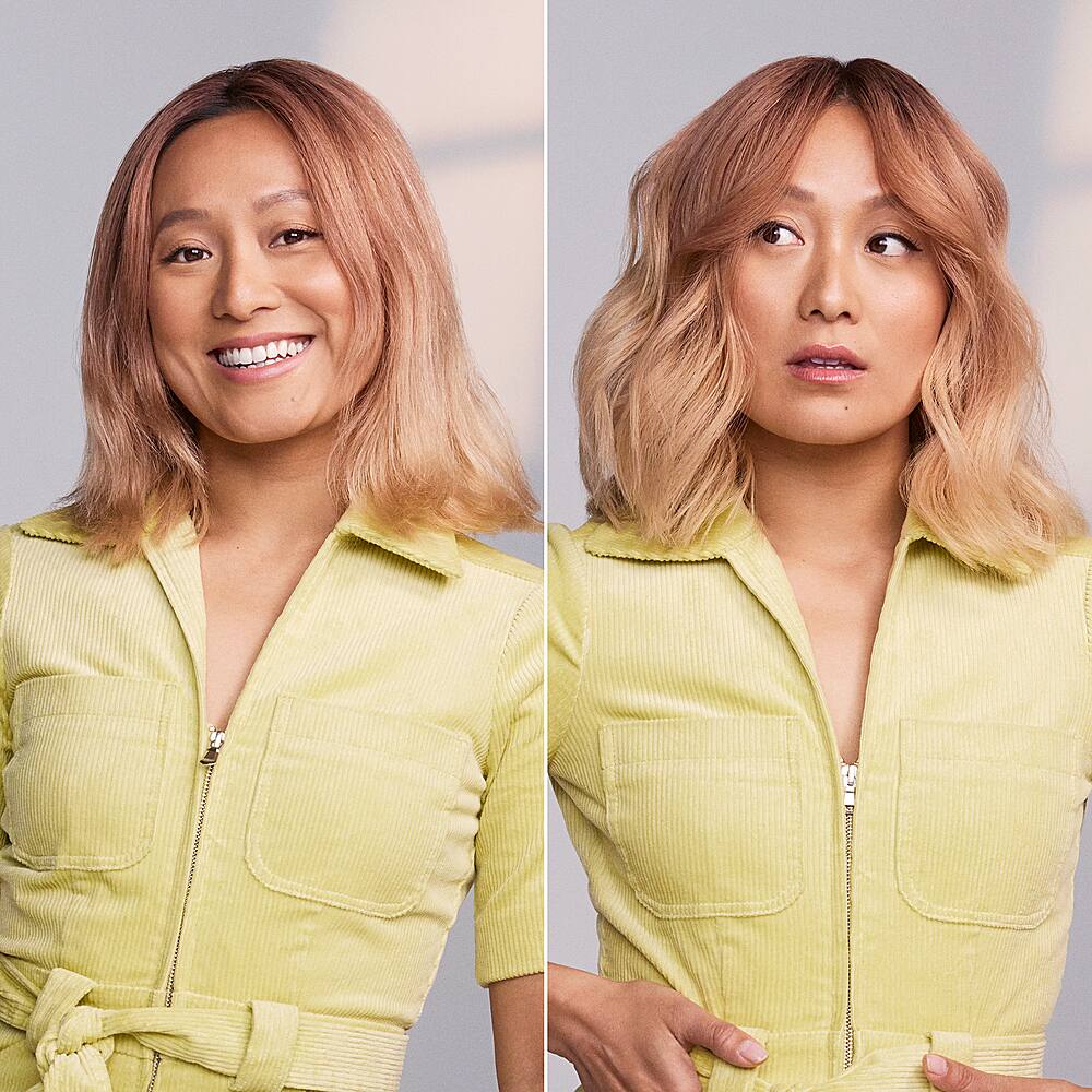 Alt View 13. T3 - SinglePass Curl 1.5” Ceramic Long Barrel Curling and Wave Iron - White & Rose Gold.