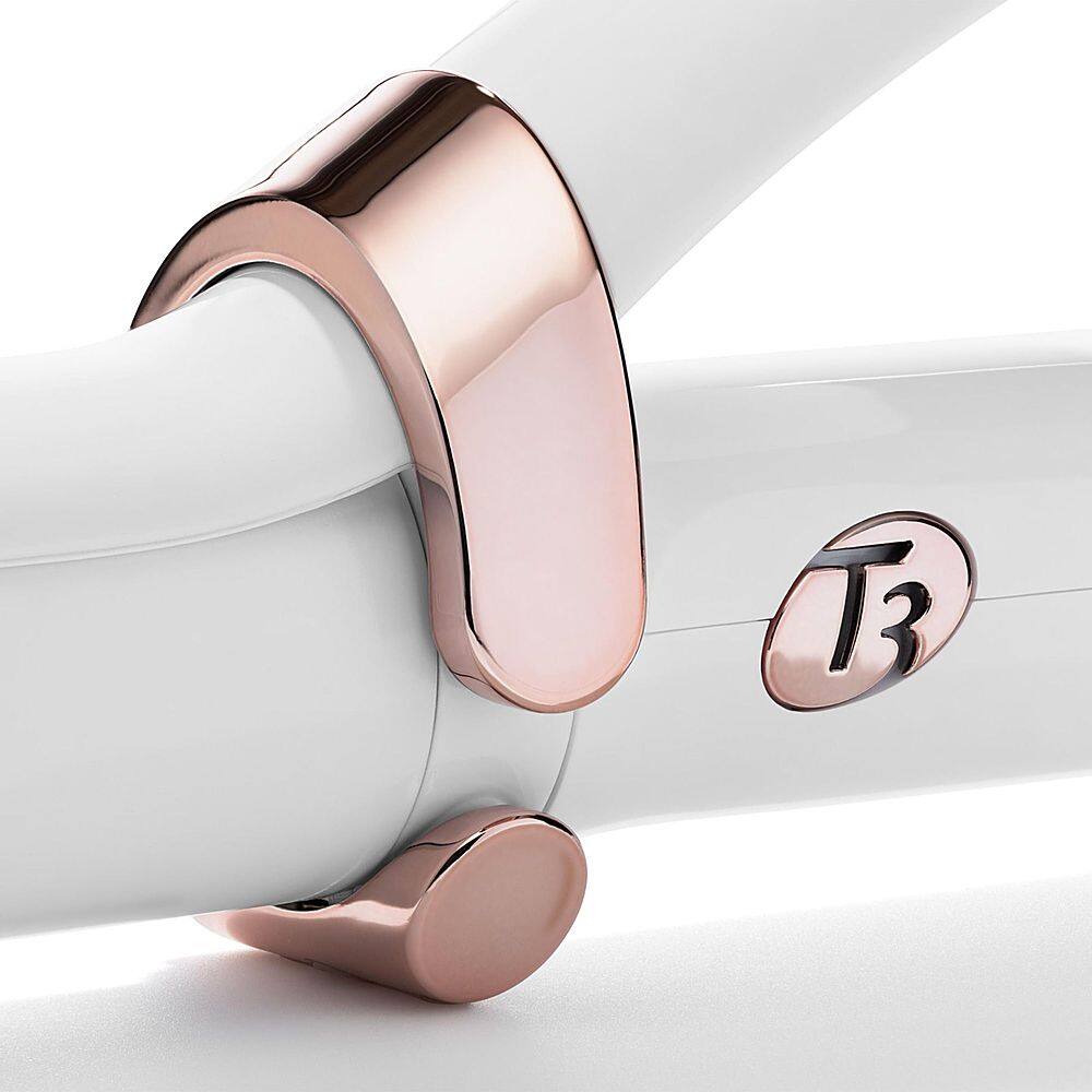 Alt View 17. T3 - SinglePass Curl 1.5” Ceramic Long Barrel Curling and Wave Iron - White & Rose Gold.