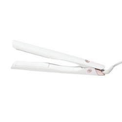 T3 - Lucea 1” Professional Straightening & Styling Iron - White & Rose Gold - Angle_Zoom