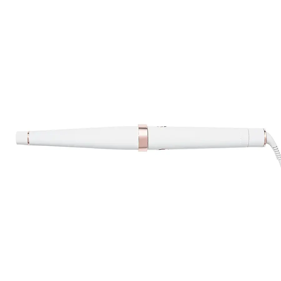 Alt View 16. T3 - SinglePass Wave 1 ¼” – ¾” Tapered Styling Wand - White & Rose Gold.