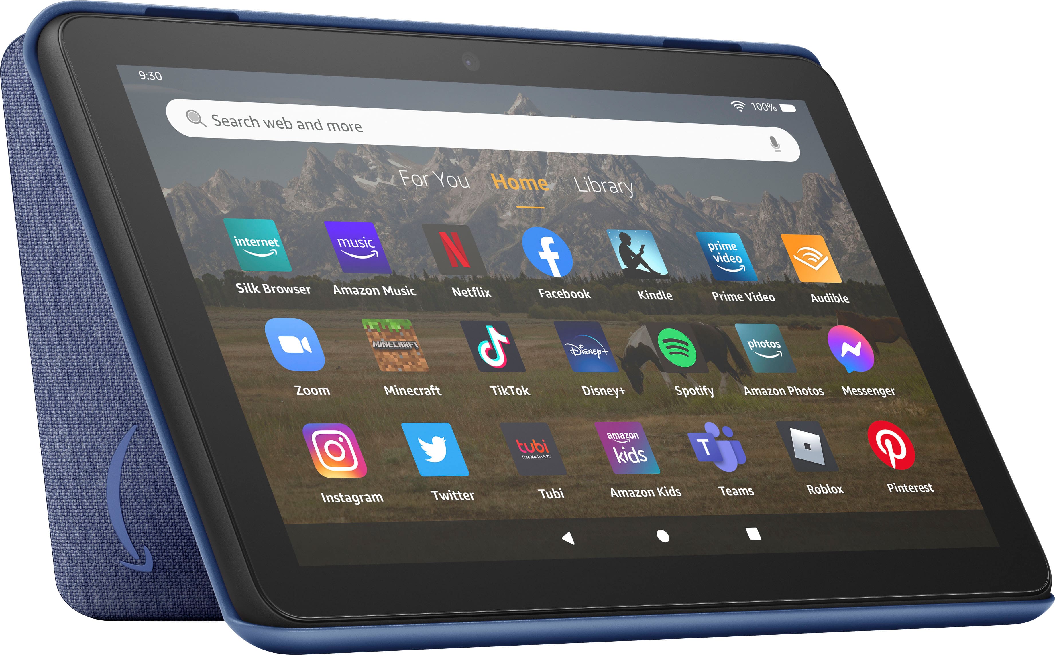 Alt View 11. Amazon - Fire HD 8 Tablet Cover (Only compatible with 12th generation tablet, 2022 release) - Denim.