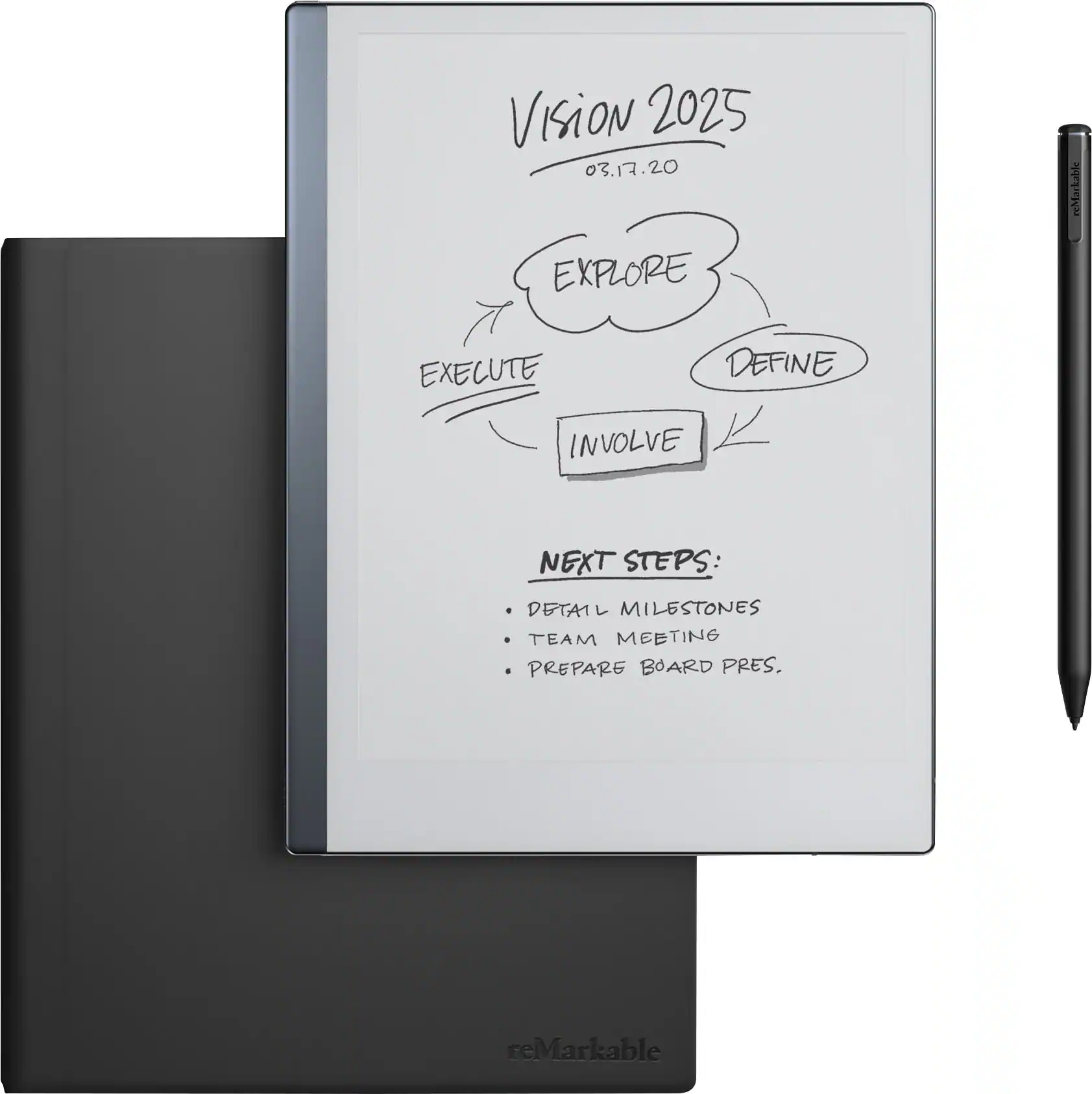 reMarkable - 2 - 10.3” Paper Tablet with Marker Plus and Premium Leather Book Folio - Black