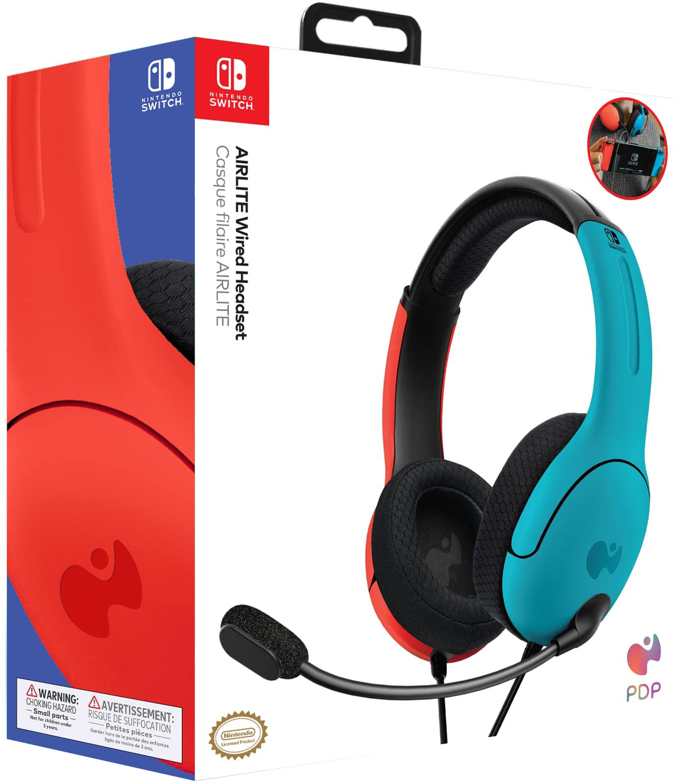Nintendo switch PDP LVL40 Blue/Red Over the Ear Wired Gaming Headset
