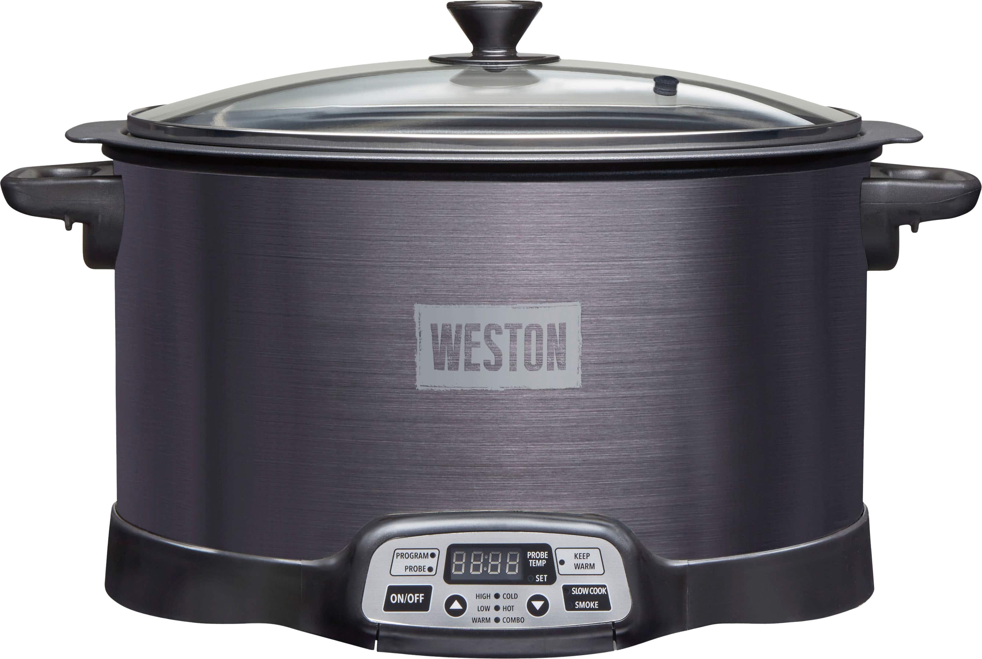 Weston - 2-in-1 Indoor Smoker and Slow Cooker - STAINLESS STEEL - Front_Zoom