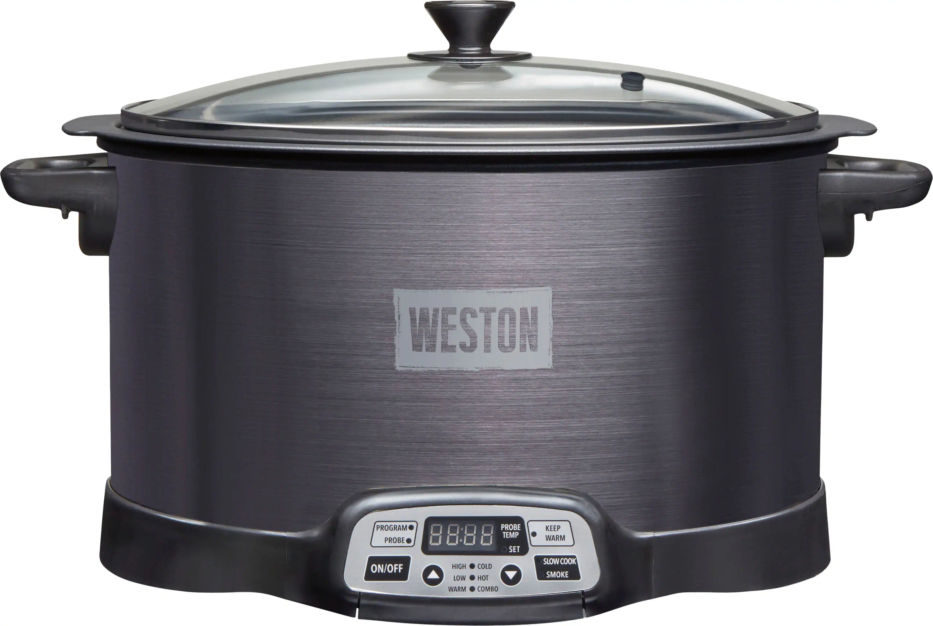 Front. Weston - 2-in-1 Indoor Smoker and Slow Cooker - STAINLESS STEEL.