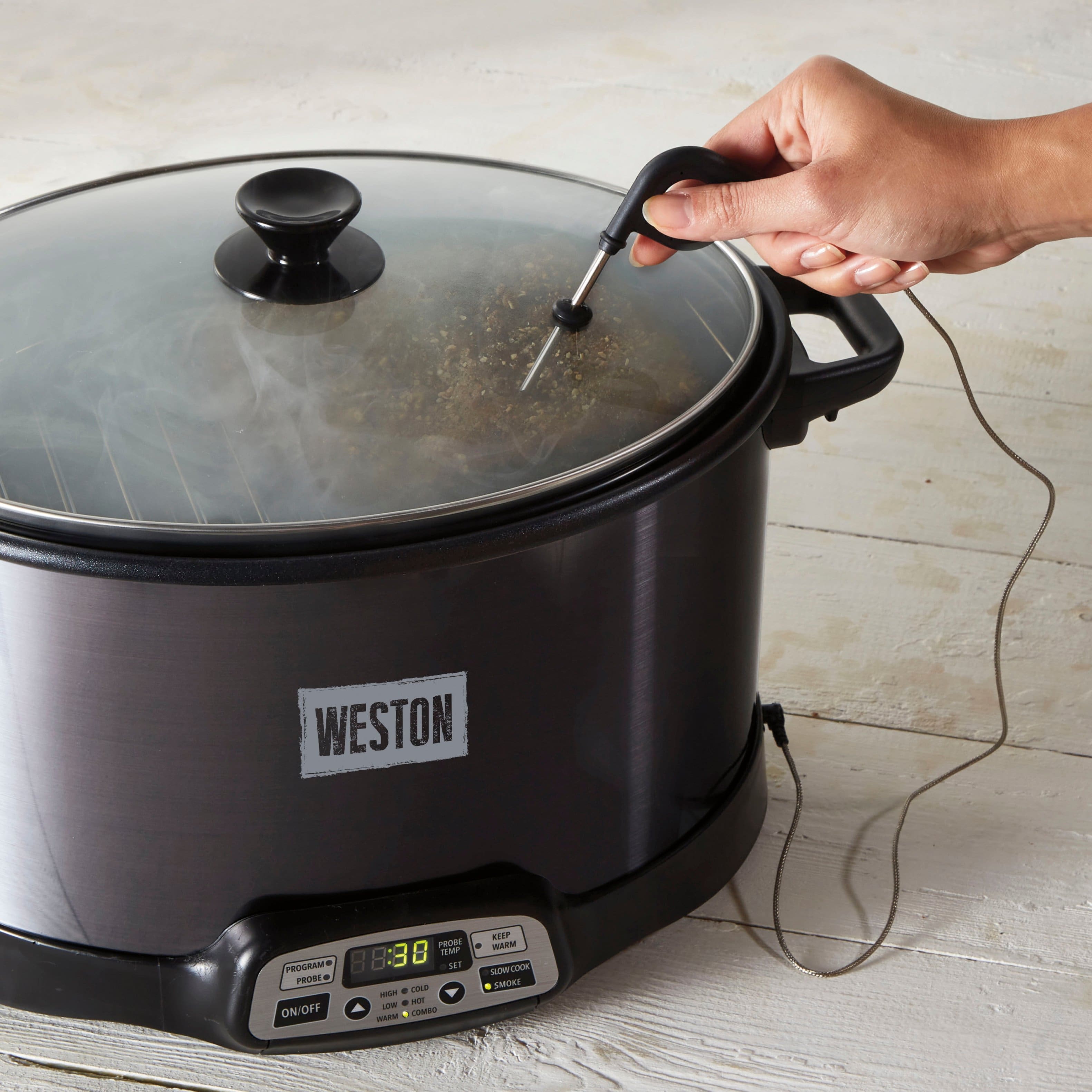 Alt View 14. Weston - 2-in-1 Indoor Smoker and Slow Cooker - STAINLESS STEEL.