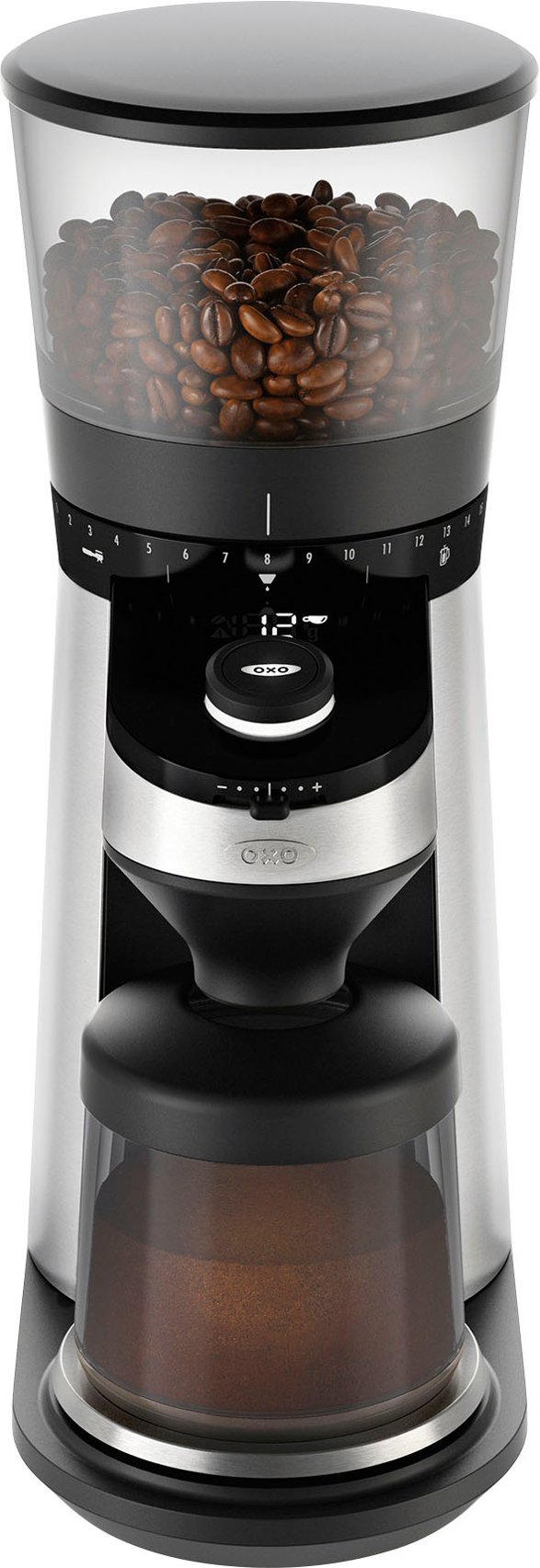 Zoom in on Front Zoom. OXO - Brew Burr Coffee Grinder With Scale - Black.