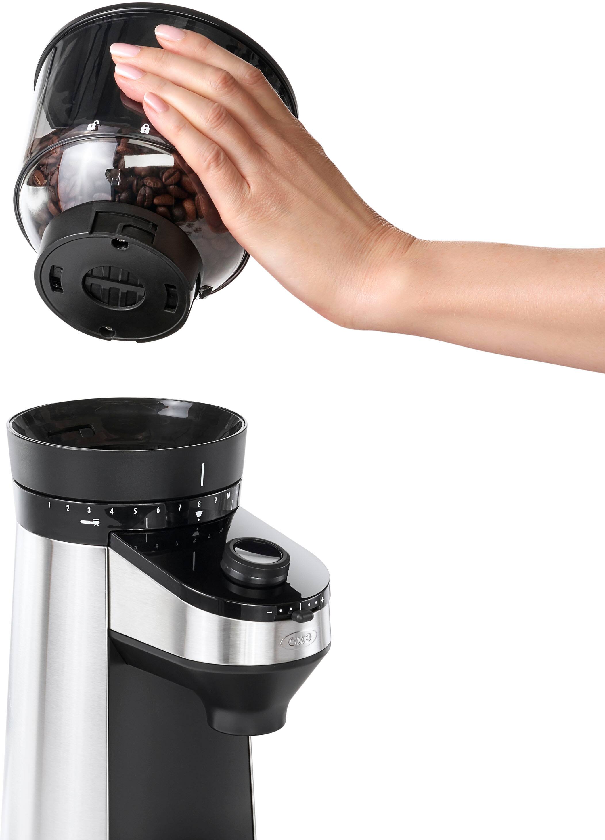 Conical Burr Coffee Grinder with Integrated Scale