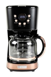 Haden - 12-Cup Coffee Maker - Black and Copper - Front_Zoom