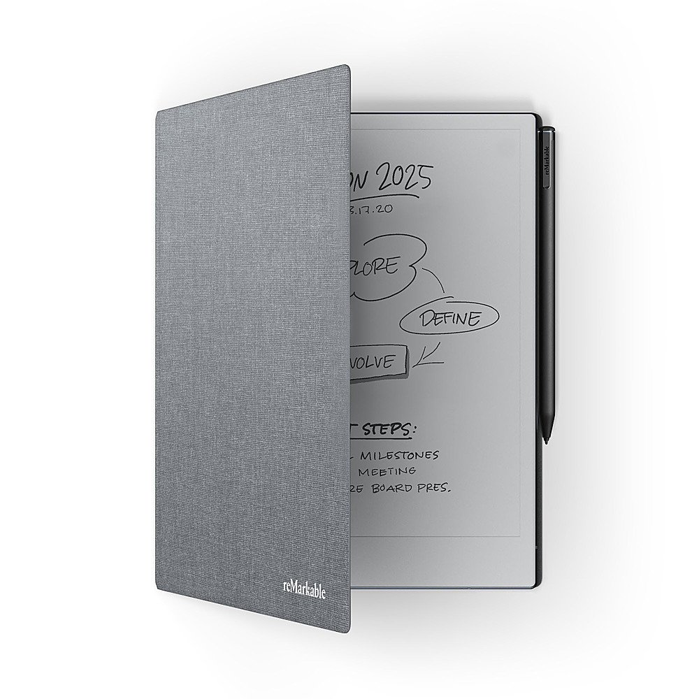 reMarkable 2 10.3” Paper Tablet with Marker Plus and Polymer Weave Book  Folio Gray RM114 - Best Buy