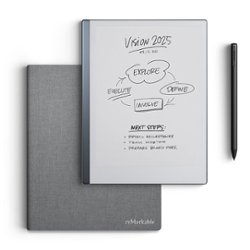 reMarkable 2 - 10.3” Paper Tablet with Marker Plus and Polymer Weave Book Folio - Gray - Front_Zoom