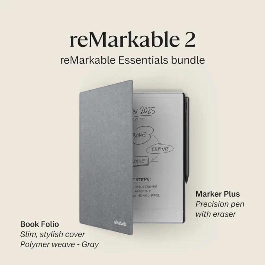 reMarkable 2 10.3” Paper Tablet with Marker Plus and Polymer Weave Book ...