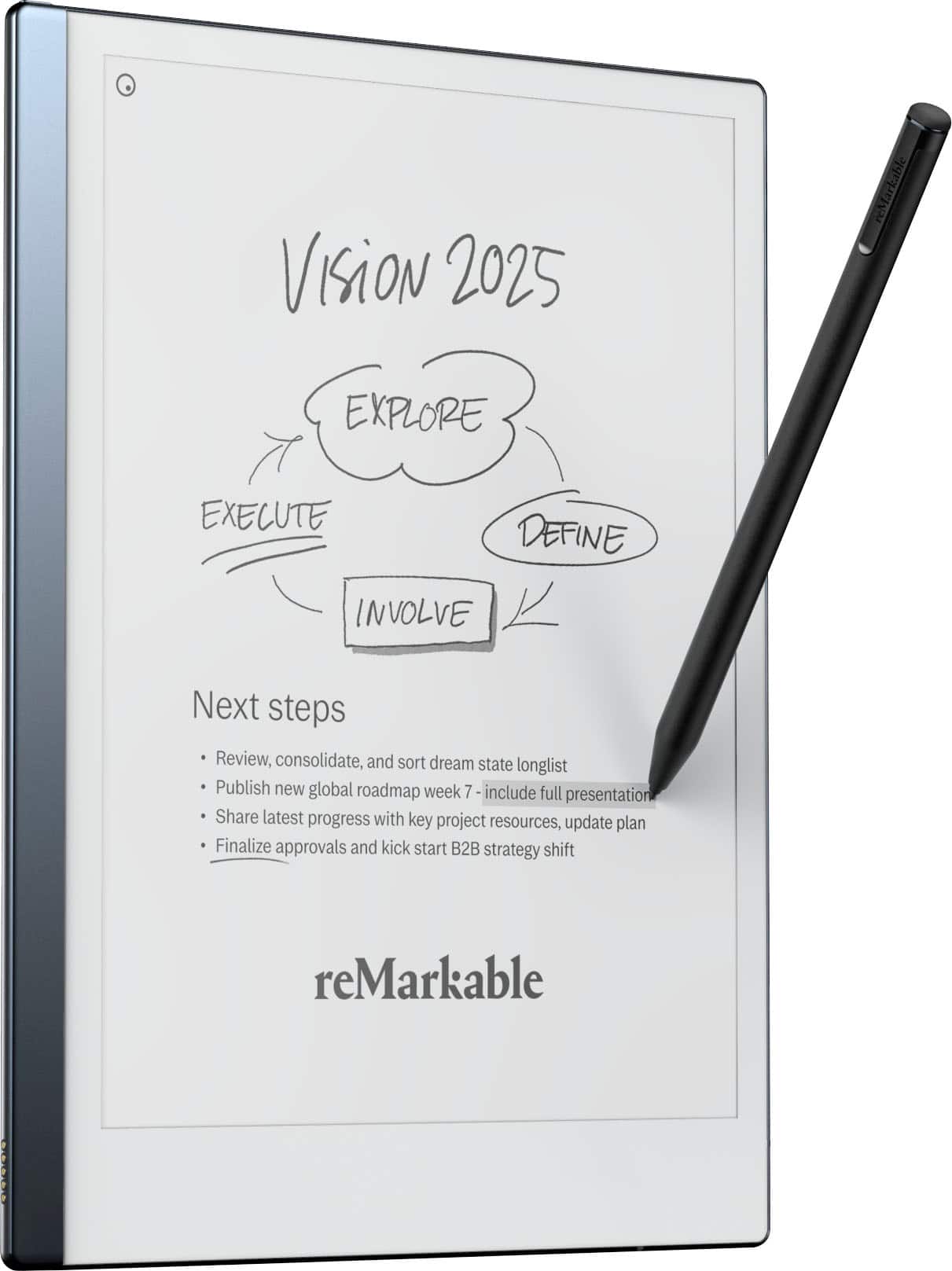 reMarkable - 2 - 10.3” Paper Tablet with Marker Plus - Black - Front_Zoom