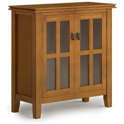 Simpli Home - Artisan Low Storage Cabinet - Honey Brown - Front_Zoom