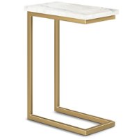 Simpli Home - Skyler C Side Table with Marble Top - Marble Top/ Gold - Front_Zoom