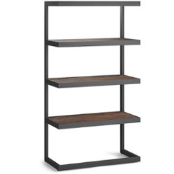Simpli Home - Erina Bookcase - Distressed Charcoal Brown - Front_Zoom