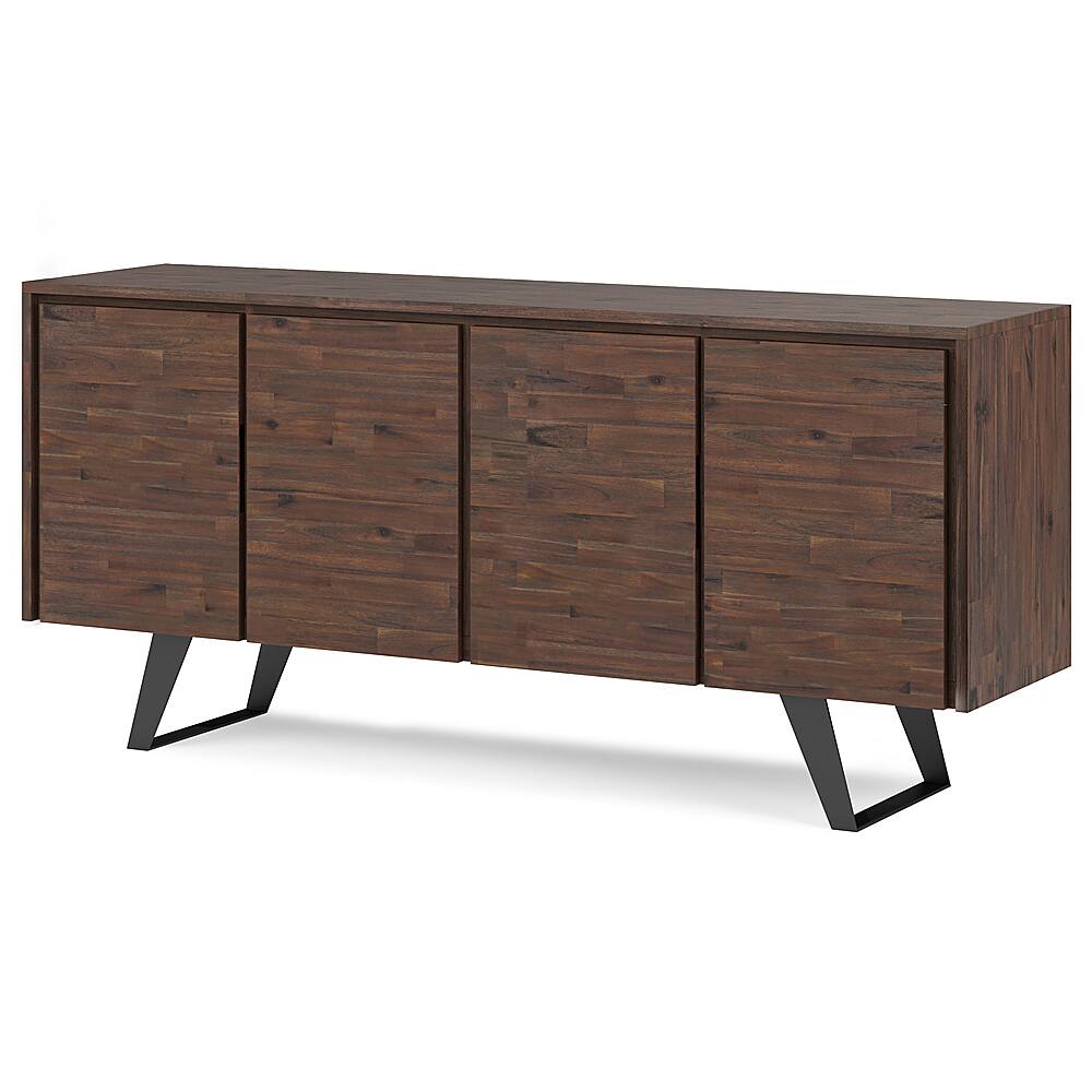 Angle View: Simpli Home - Lowry Large 4 Door Sideboard Buffet - Distressed Charcoal Brown