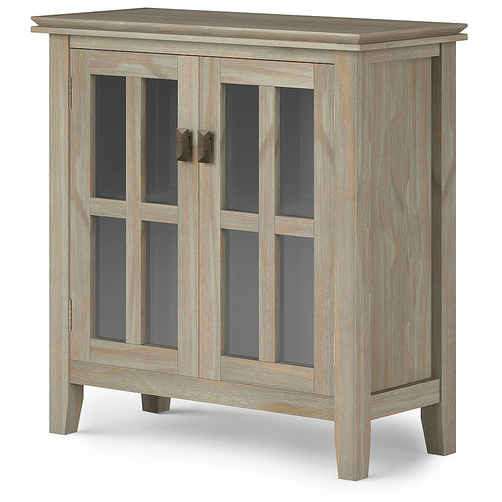 Angle View: Simpli Home - Artisan Low Storage Cabinet - Distressed Grey