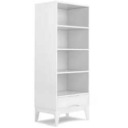 Simpli Home - Harper Bookcase with Storage - White - Front_Zoom