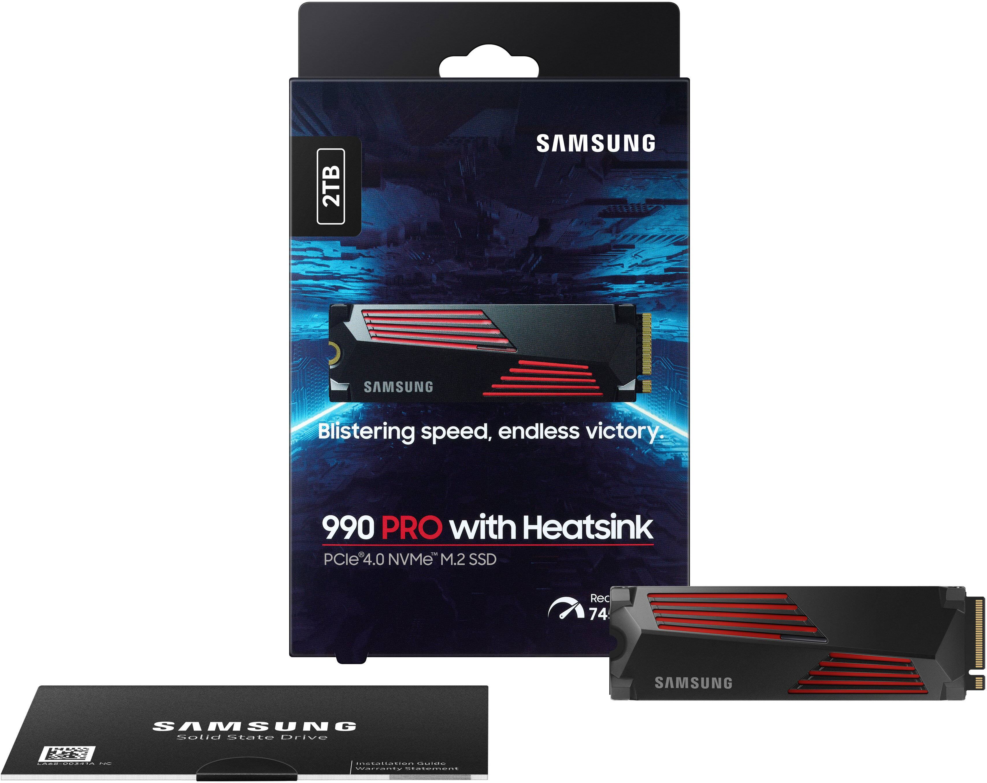 Alt View 15. Samsung - 990 PRO 2TB Internal SSD PCIe Gen 4x4 NVMe with Heatsink for PS5 - Black/Red.