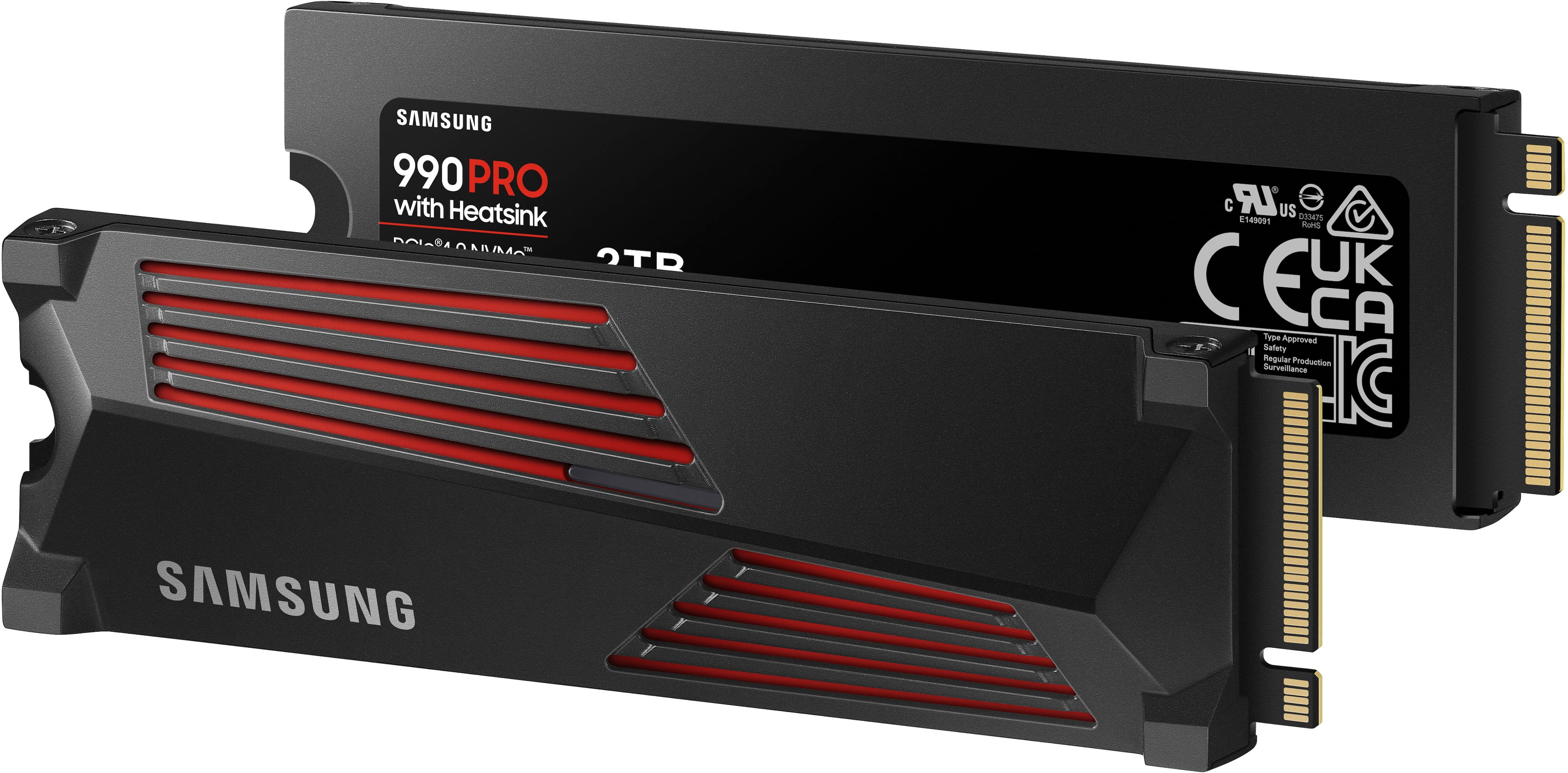 Alt View 14. Samsung - 990 PRO 2TB Internal SSD PCIe Gen 4x4 NVMe with Heatsink for PS5 - Black/Red.
