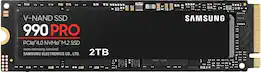 Front. Samsung - 990 PRO 2TB Internal SSD PCle Gen 4x4 NVMe - Black.