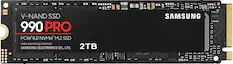Front. Samsung - 990 PRO 2TB Internal SSD PCle Gen 4x4 NVMe - Black.