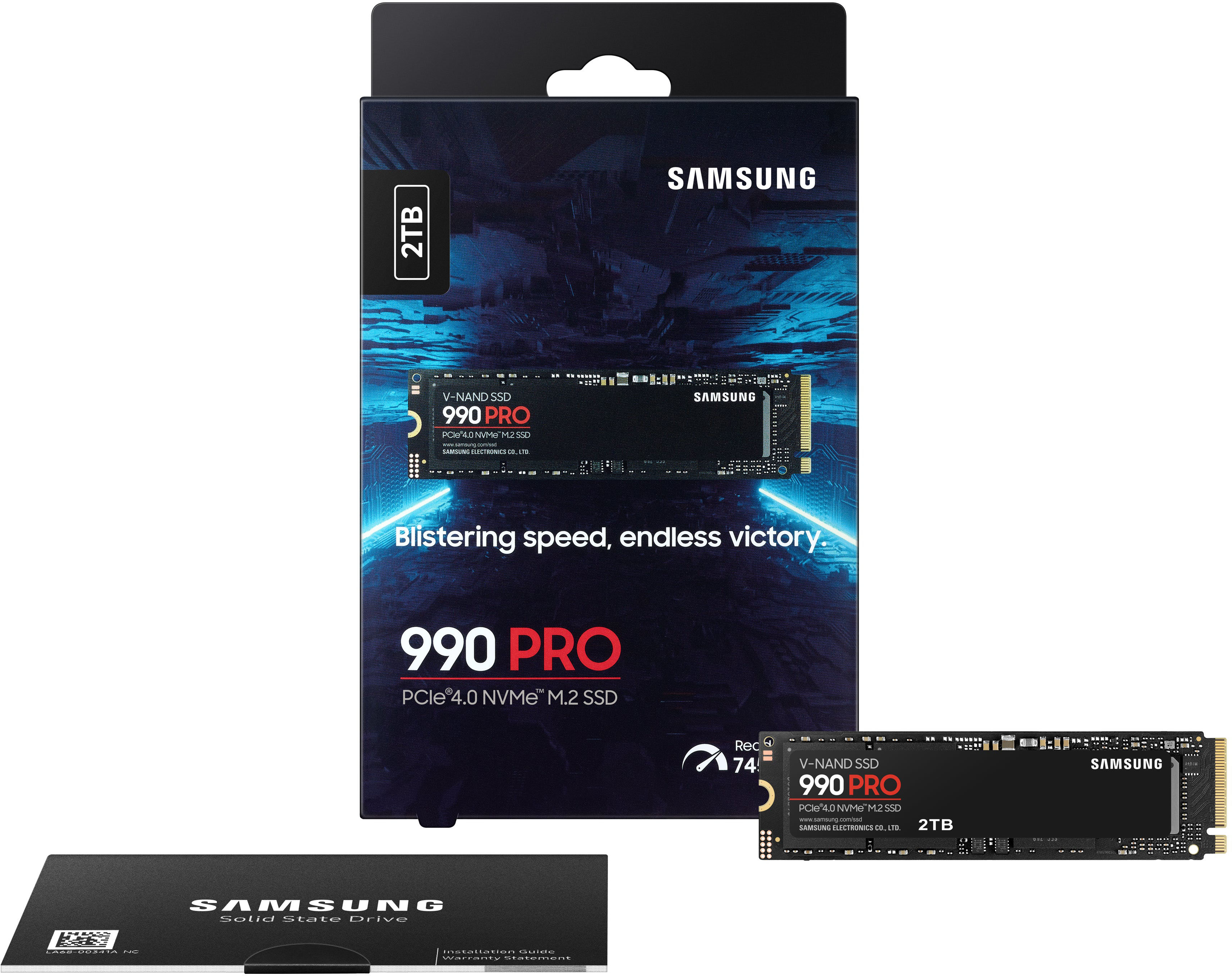 Samsung SSD 990 Pro NVMe M.2 Pcle 4.0, SSD Interne, Capacité 1 To, Vitesse  de lecture jusqu'à 7 450 Mo/s, Gestion Intelligente de la Chaleur avec  Revêtement en Nickel, MZ-V9P1T0BW : : Informatique