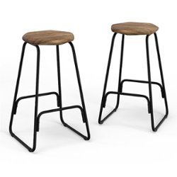 Simpli Home - Orson Saddle Counter Height Stool (Set of 2) - Natural - Front_Zoom