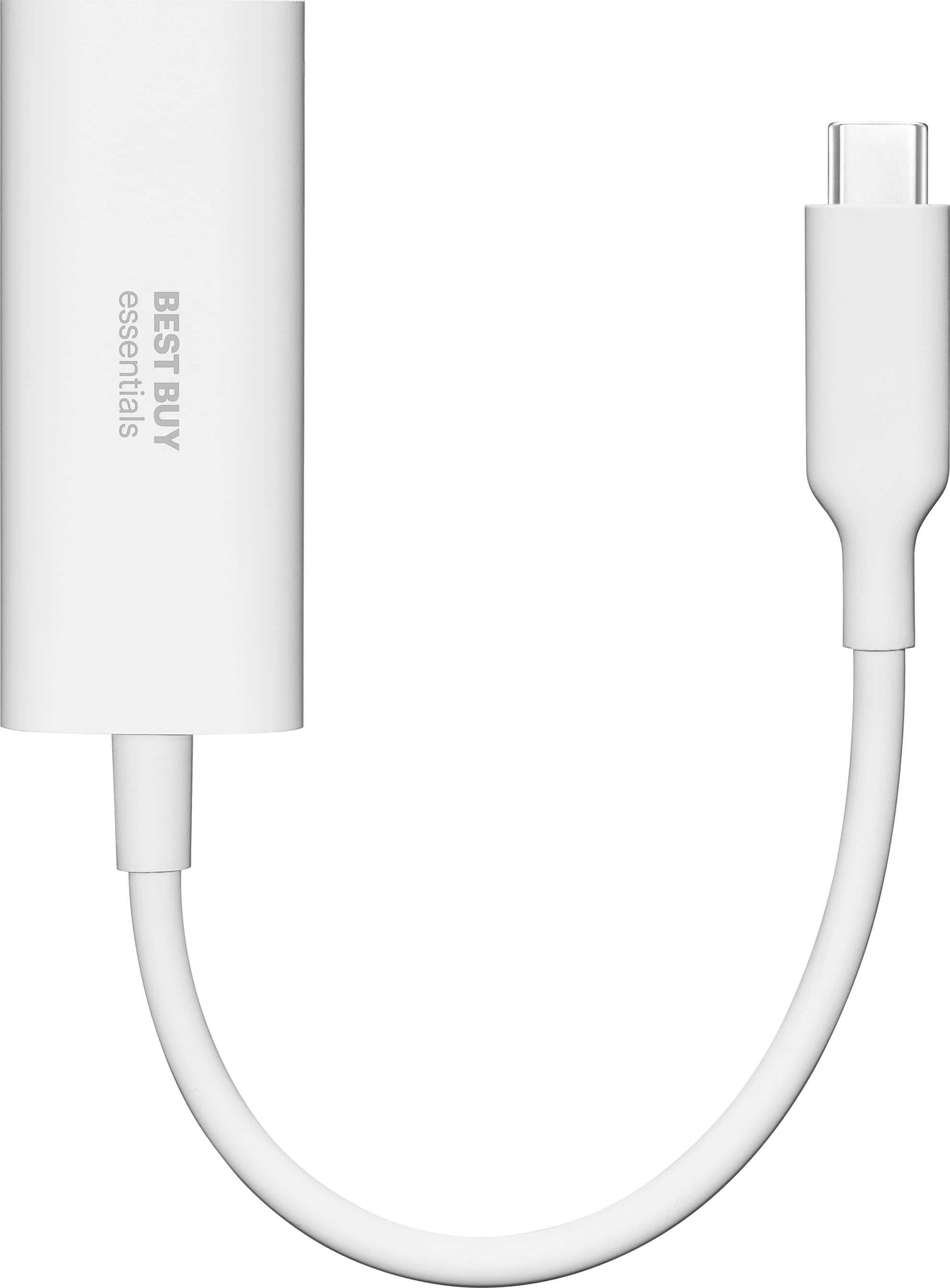 Left. Best Buy essentials™ - USB-C to Ethernet Adapter - White.