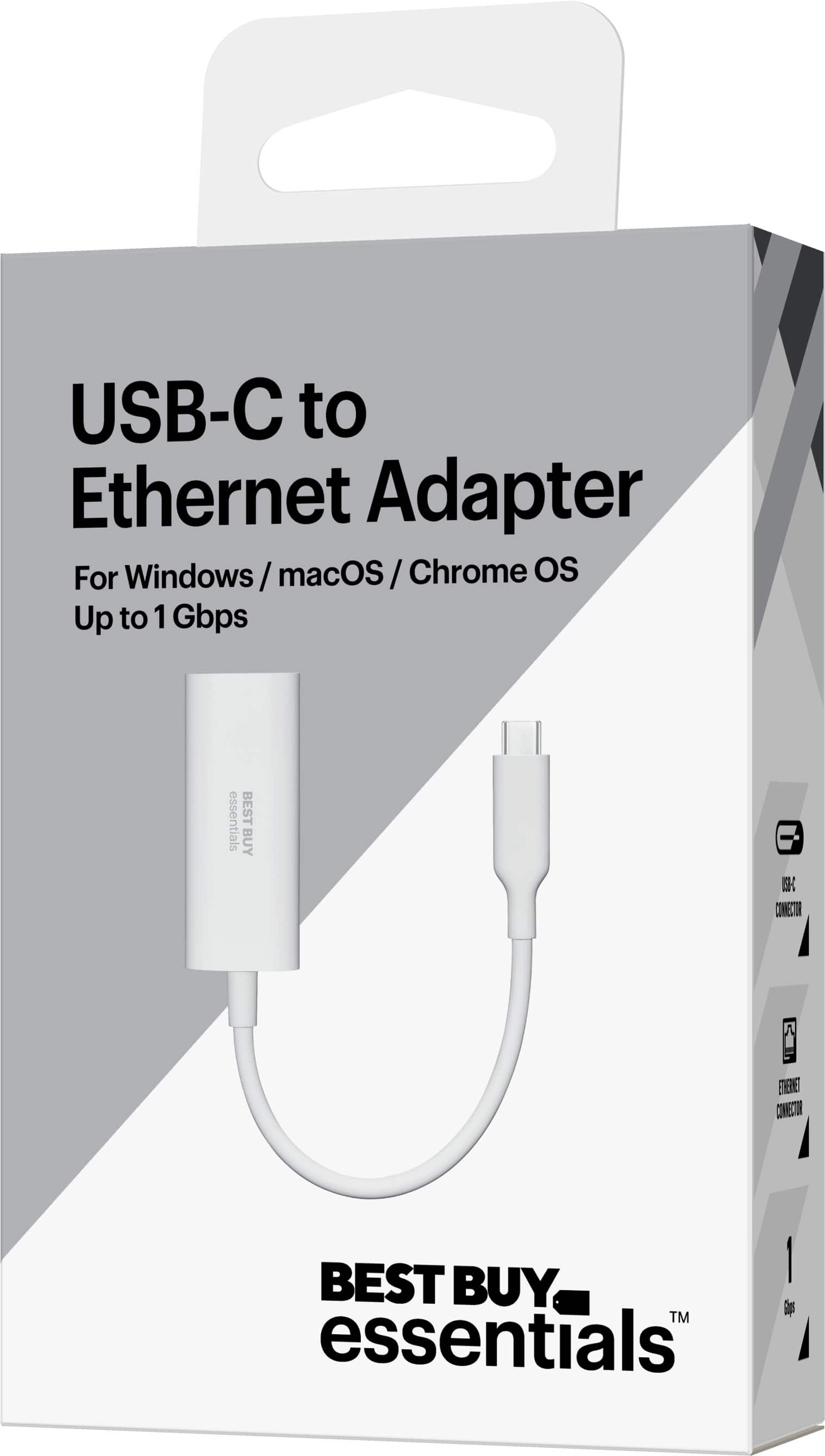 Alt View 11. Best Buy essentials™ - USB-C to Ethernet Adapter - White.